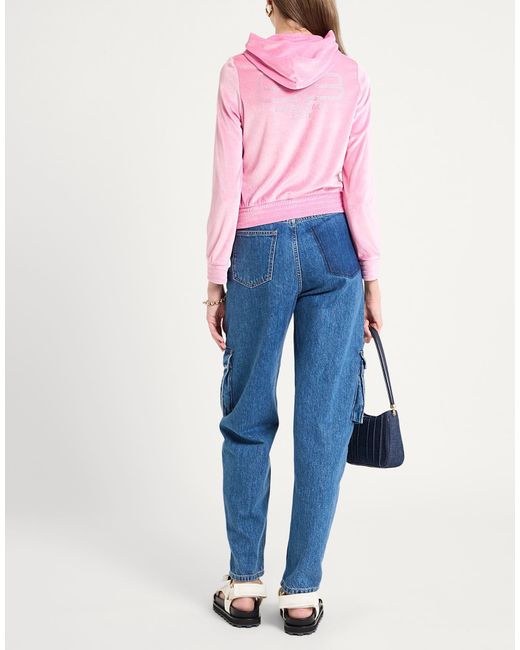 Balenciaga Pink Solid Color Hooded Sweatshirt Jacket