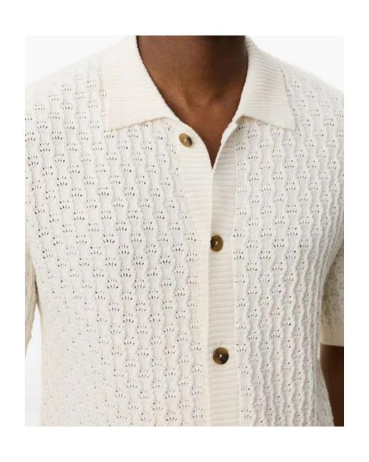 Les Deux White Gespertus Short Sleeves Knitted Shirt for men