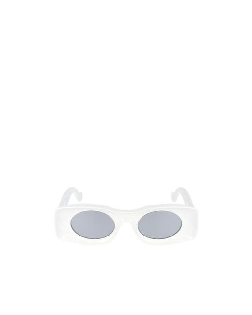 Loewe White Paula's Ibiza Original Rectangular Frame Sunglasses