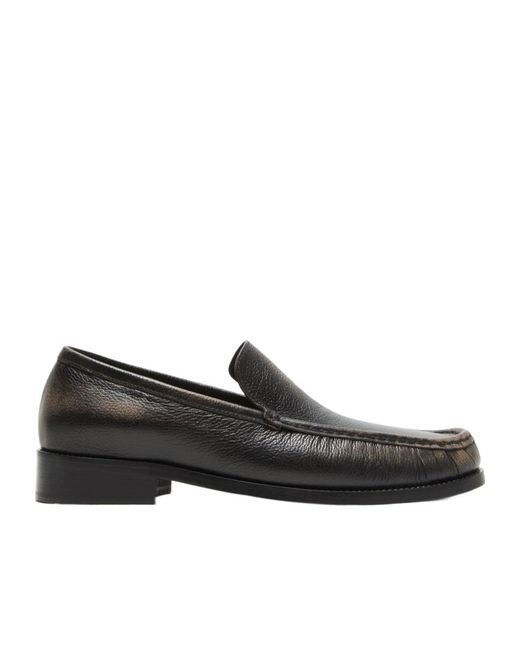 Acne Black Stitched Slip-On Loafers for men