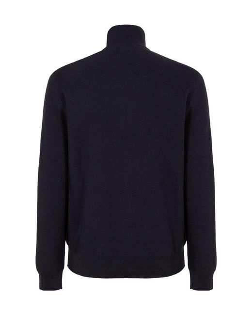 Polo Ralph Lauren Blue Half-Zipper Knitted Sweater for men