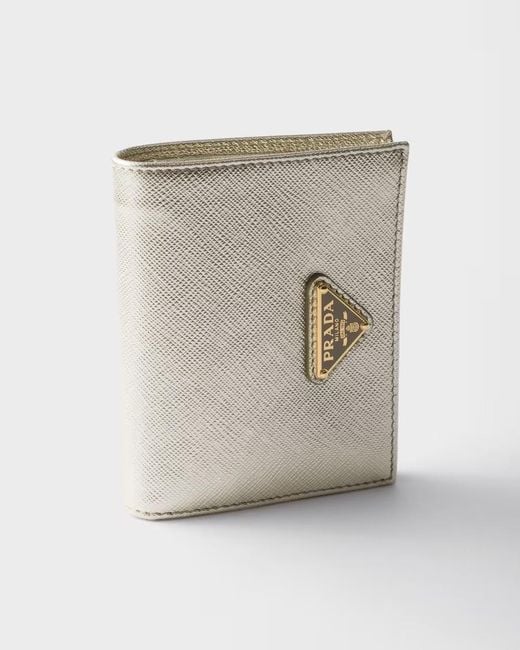 Prada White Small Saffiano Leather Wallet