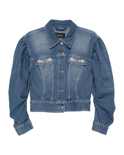 Simone Rocha Blue Puff-Sleeve Denim Jacket