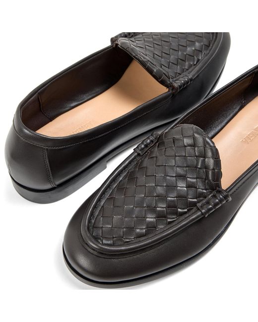 Bottega Veneta Gray Leather Slip-On Loafer