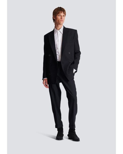 Balmain Blue Double Breasted Tailored Jacket for men