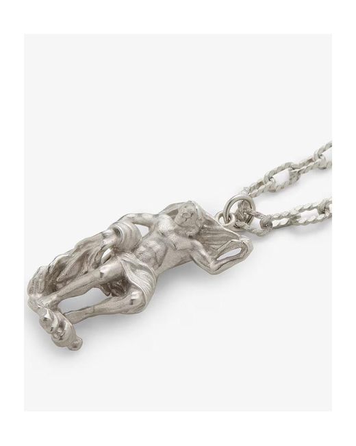 Fendi White Zodiac Aquarius Necklace