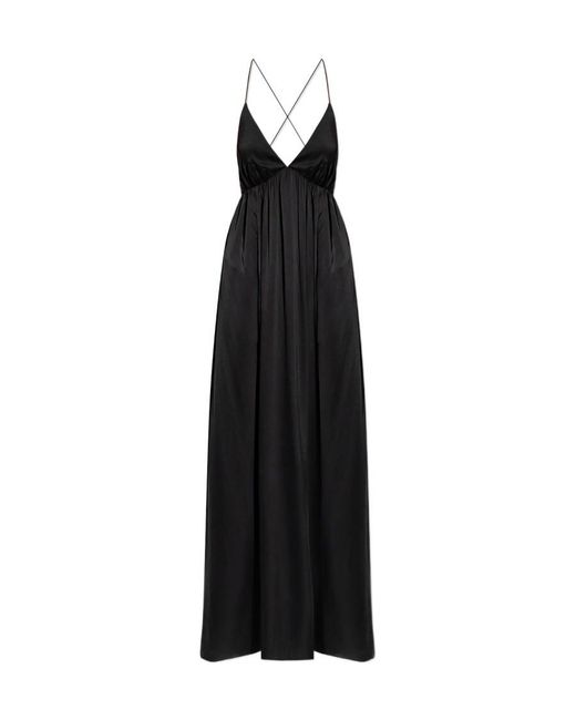 Zimmermann Black Sensory Gathered Silk Maxi Dress