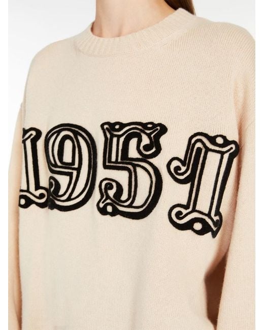Max Mara Natural Long-Sleeved Knitted Sweater