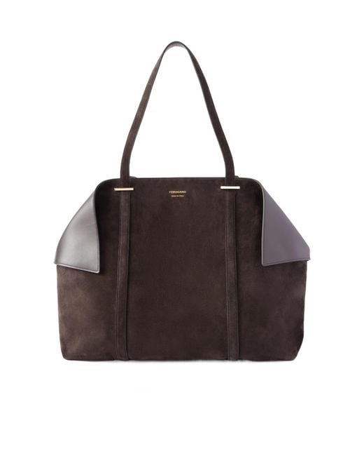 Ferragamo Brown Scarf Handbag