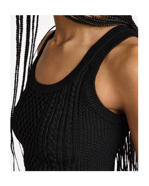 J.W. Anderson Black Cable-Knit Sleeveless Top
