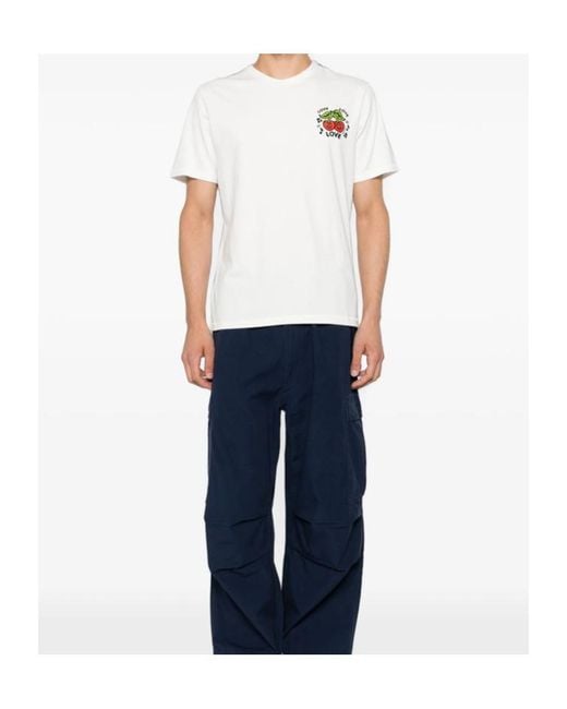 KENZO White Cherry-Embroidered T-Shirt