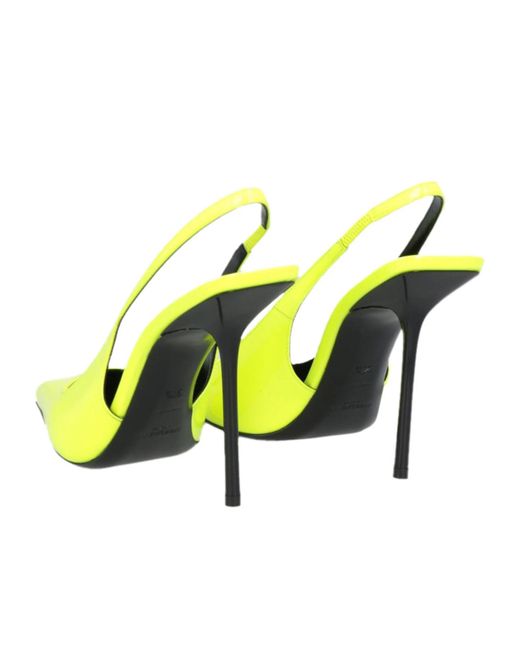 Saint Laurent Yellow Patent Leather Pointed-Toe High Heels