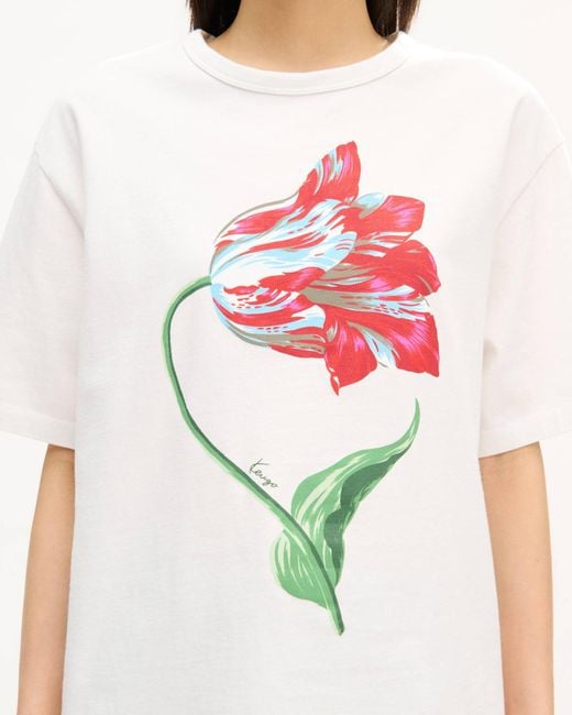 KENZO White Floral Print T-Shirt