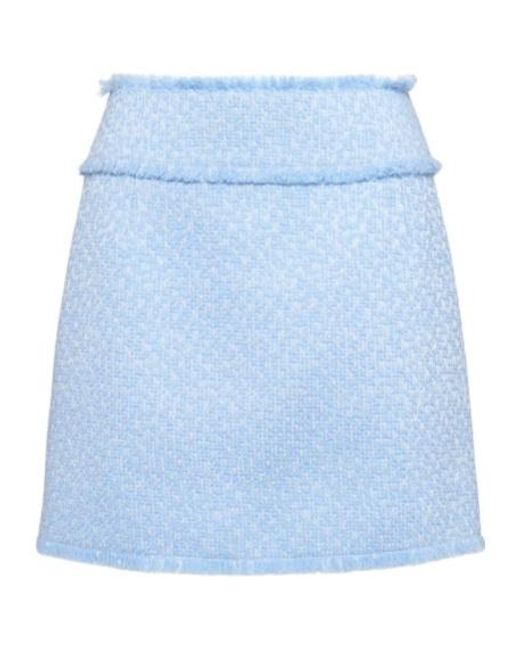 Dolce & Gabbana Blue A-Line Tweed Skirt