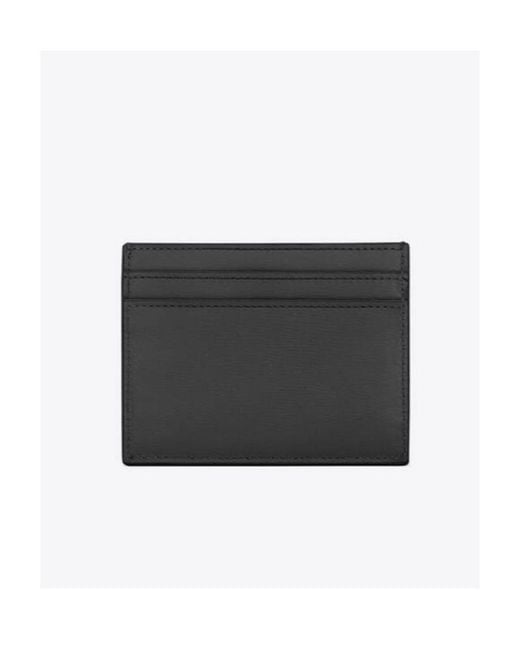 Saint Laurent Black Saint Lauren Cassandre Logo Plaque Tiny Card Case