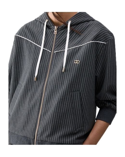 Liu Jo Black Hoodie With Lace Detailing