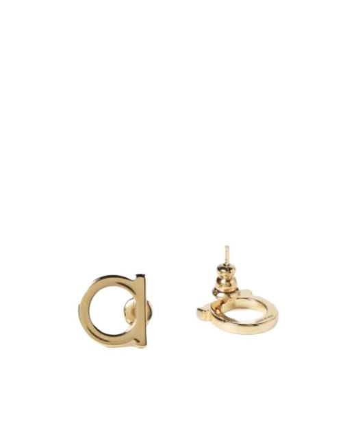 Ferragamo Metallic Ferragamo Classic Gancini Logo Earrings