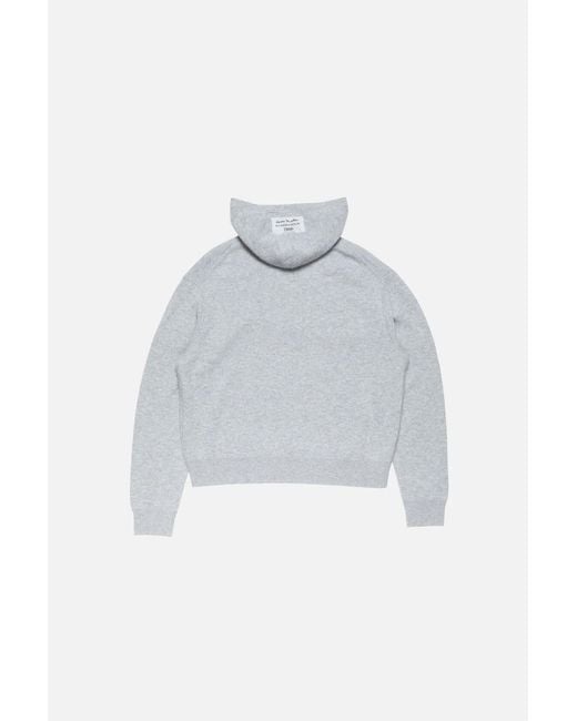 Acne Gray Knitted Long-Sleeve Hoodie for men