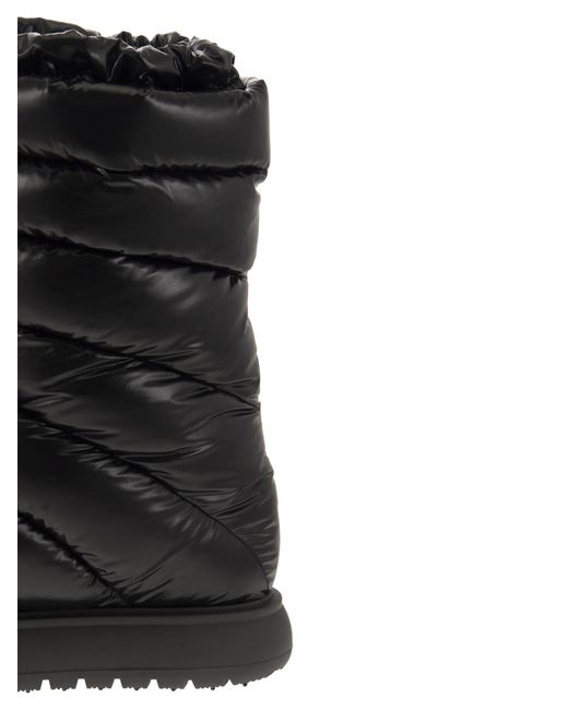 Moncler Black Logo Motif Patch Puffer Boots