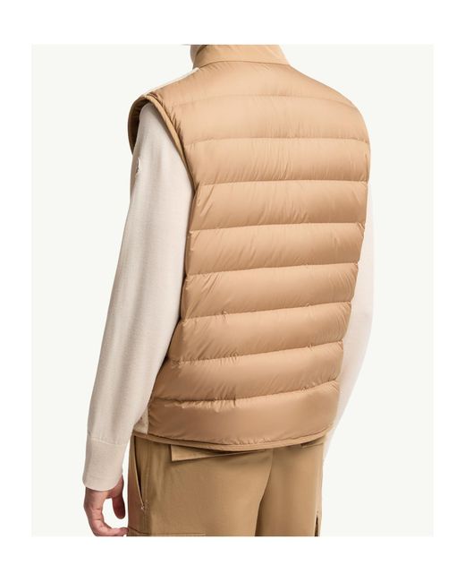 Moncler Natural Logo Patch Zip-Up Gilet for men