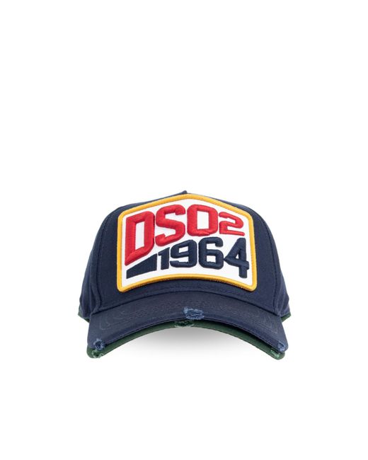 DSquared² Blue X Bettter Distressed Baseball Cap