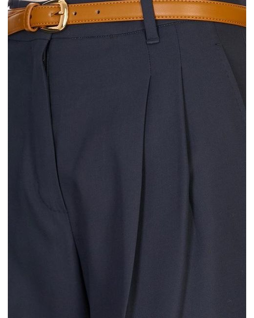 Max Mara Blue Belt Loop Casual Pants