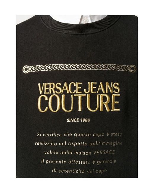 Versace Jeans Black Logo Round Neck Sweater for men