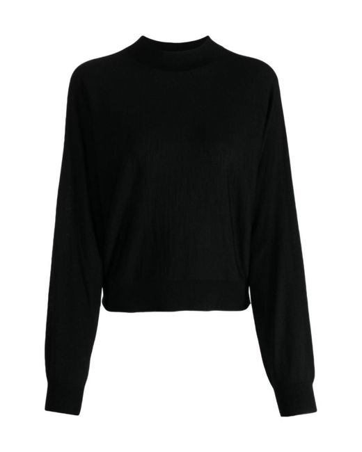 Theory Black Mock-Neck Knitted Jumper