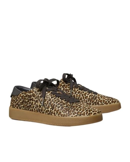Tory Burch Brown Phoenix Leopard Printed Sneakers
