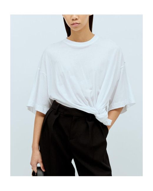 Sportmax White Afgano Ruched Crewneck Top