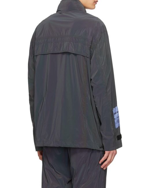 McQ Alexander McQueen Blue High-Neck Zipped Jacket for men