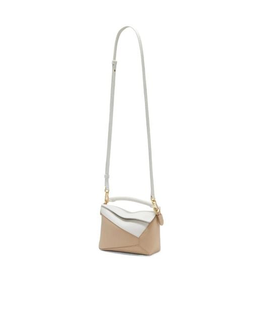 Loewe White Anagram Embossed Mini Puzzle Bag