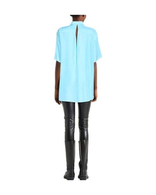 MM6 by Maison Margiela Blue Solid Colour Shirts