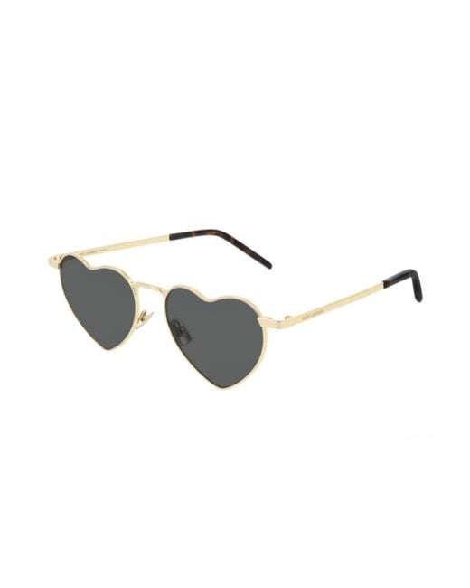 Saint Laurent Metallic Heart-Frame Sunglasses for men