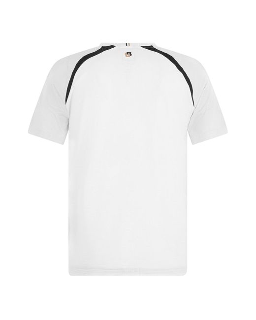Boss White Panelled Crew-Neck T-Shirt for men