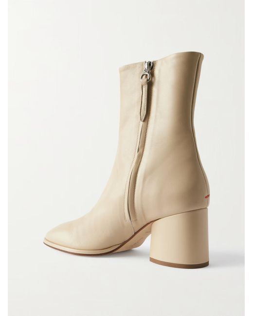Aeyde Natural Solid Leather Ankle Boots