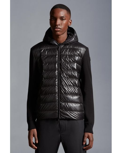 Moncler Black Zip-Up Padded Hoodie for men