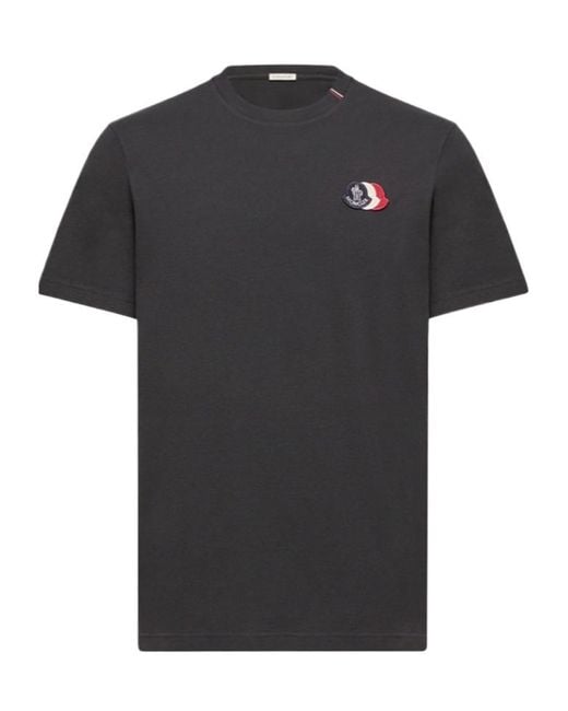 Moncler Black Logo Patch Crewneck T-Shirt for men