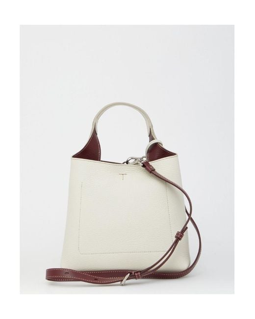 Tod's Natural Timeless Logo Plaque Tote Bag