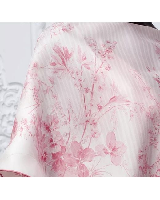 Dior Pink Silk Top Toile De Jouy Floral Garden Iviera