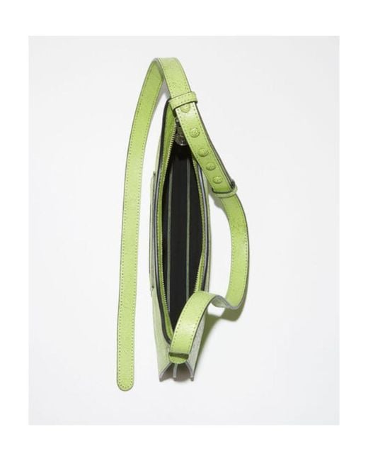 Acne Green Cracked Leather Shoulder Bag for men