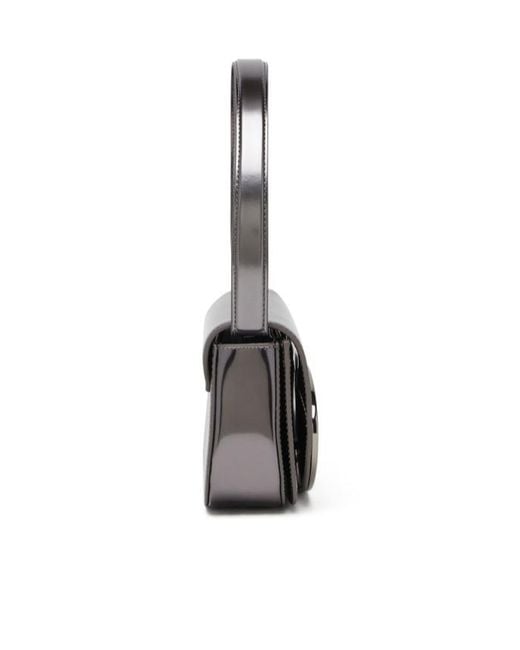DIESEL Gray 1Dr Patent Leather Shoulder Bag