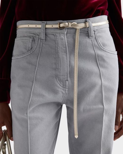 Prada White Slim Buckle Belt