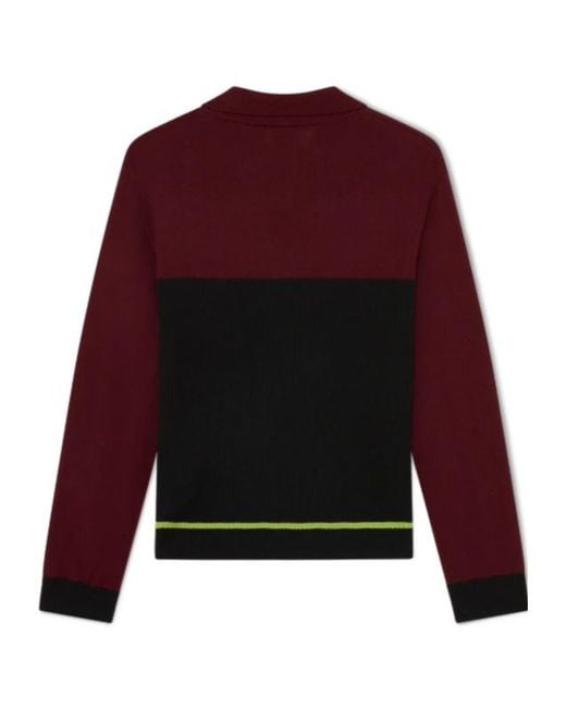 Casablanca Black Striped Oversized Long Sleeved Polo Shirt