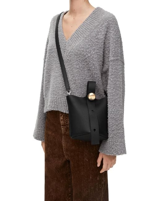 Loewe Black Mini Pebble Bucket Bag