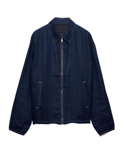 Prada Blue Cotton Blouson Jacket for men
