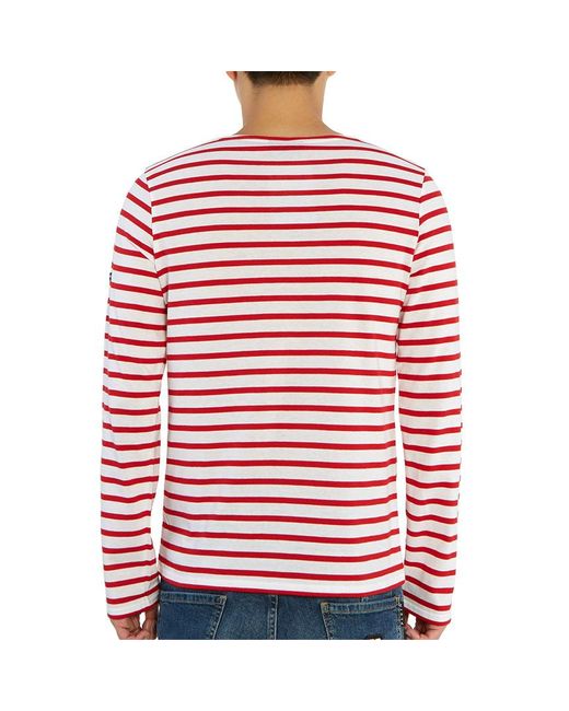 Saint James Red Striped Graphic T-Shirt for men