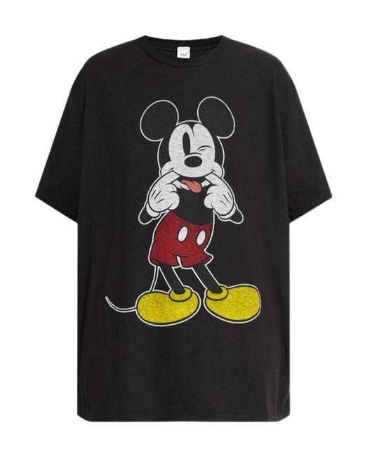 Re/done Black Silly Mickey Boyfriend Tee