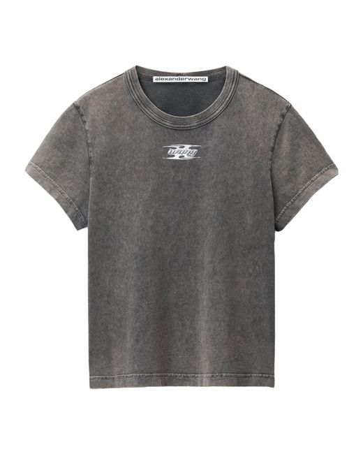 Alexander Wang Gray T By Blade Logo-Embossed T-Shirt
