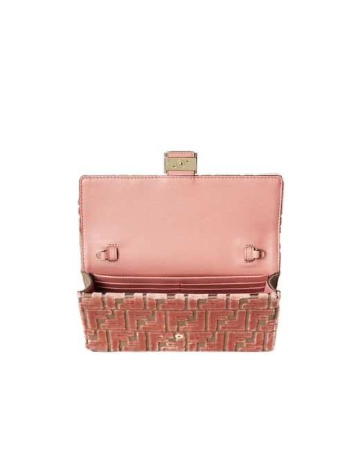 Fendi Pink Baguette Chained Wallet